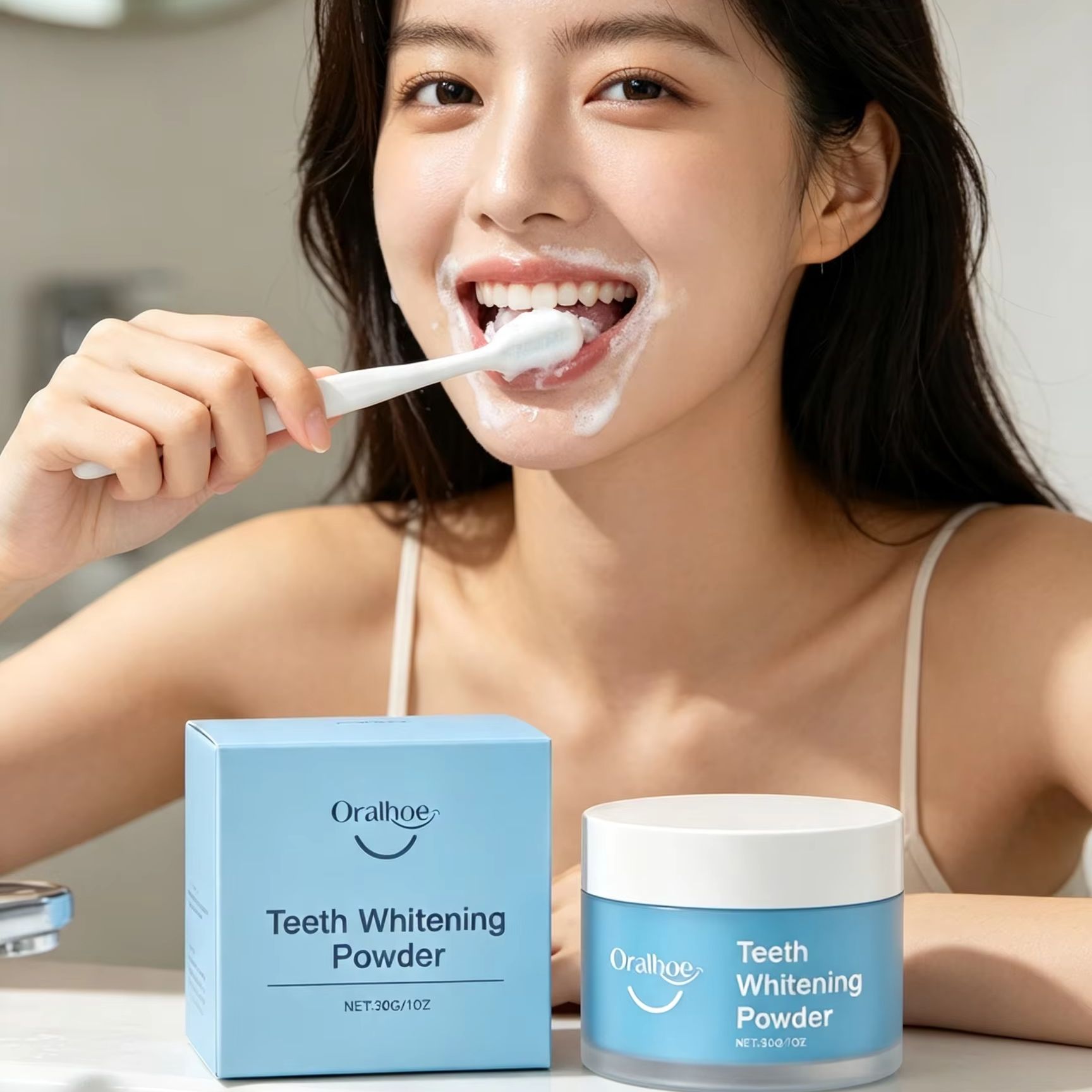 Teeth Whitening Hismile - Oralhoe Tooth Powder for Brushing Teeth