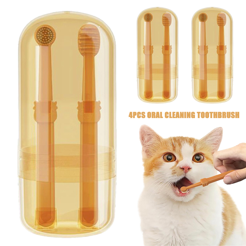 Teeth Whitening Toothbrush - Teeth Whitening Dog Cat Silicone Soft