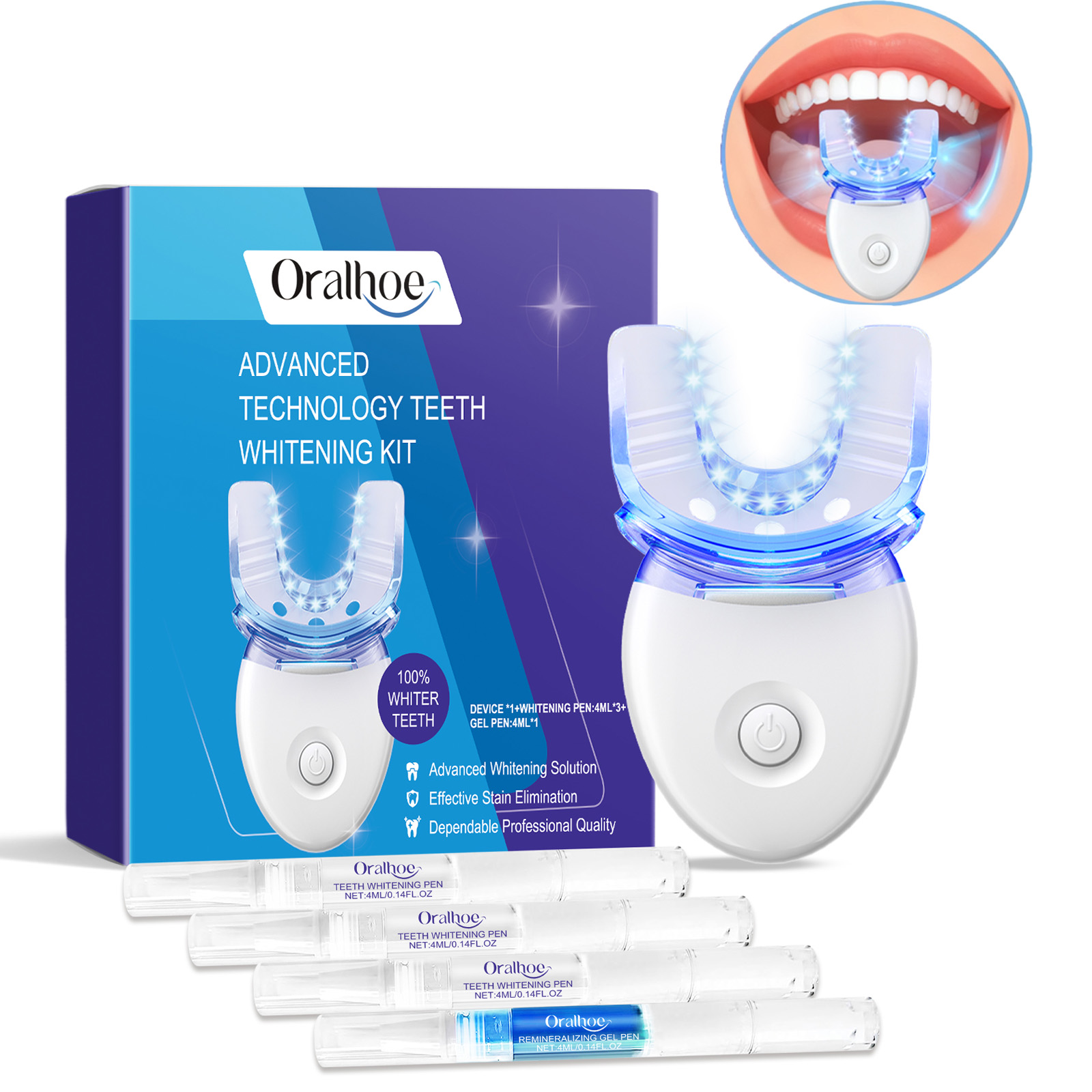 Teeth Whitening Before And After - Professional Teeth Whitening LED Light Kit