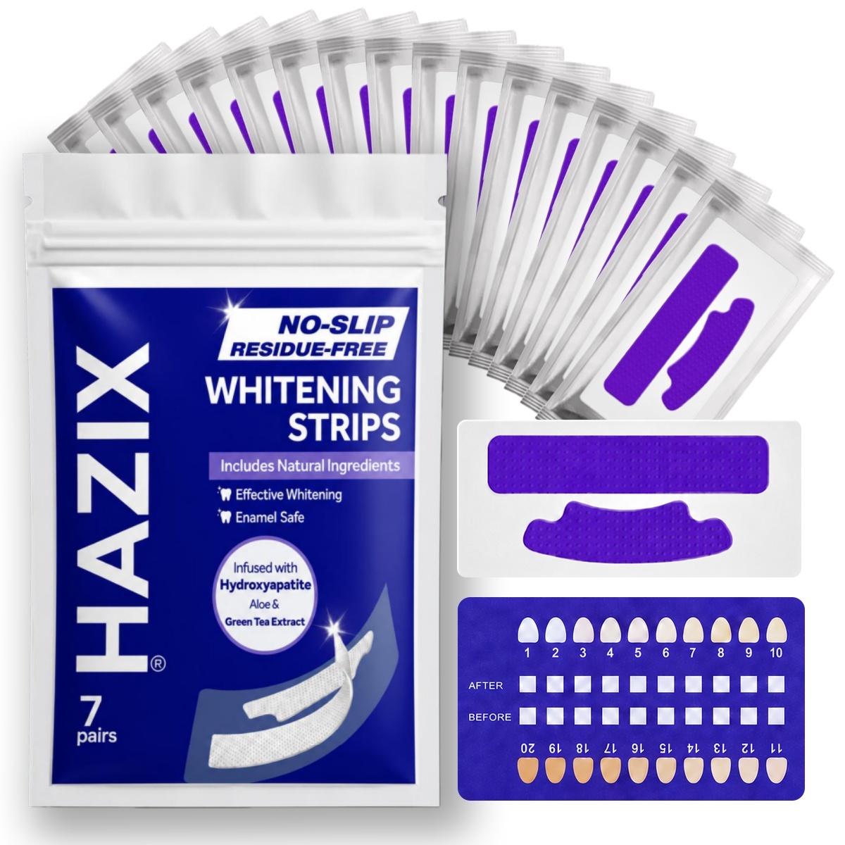 Teeth Whitening Oil Pulling - KHAZIX Teeth Whitening Strips 7 pairs,
