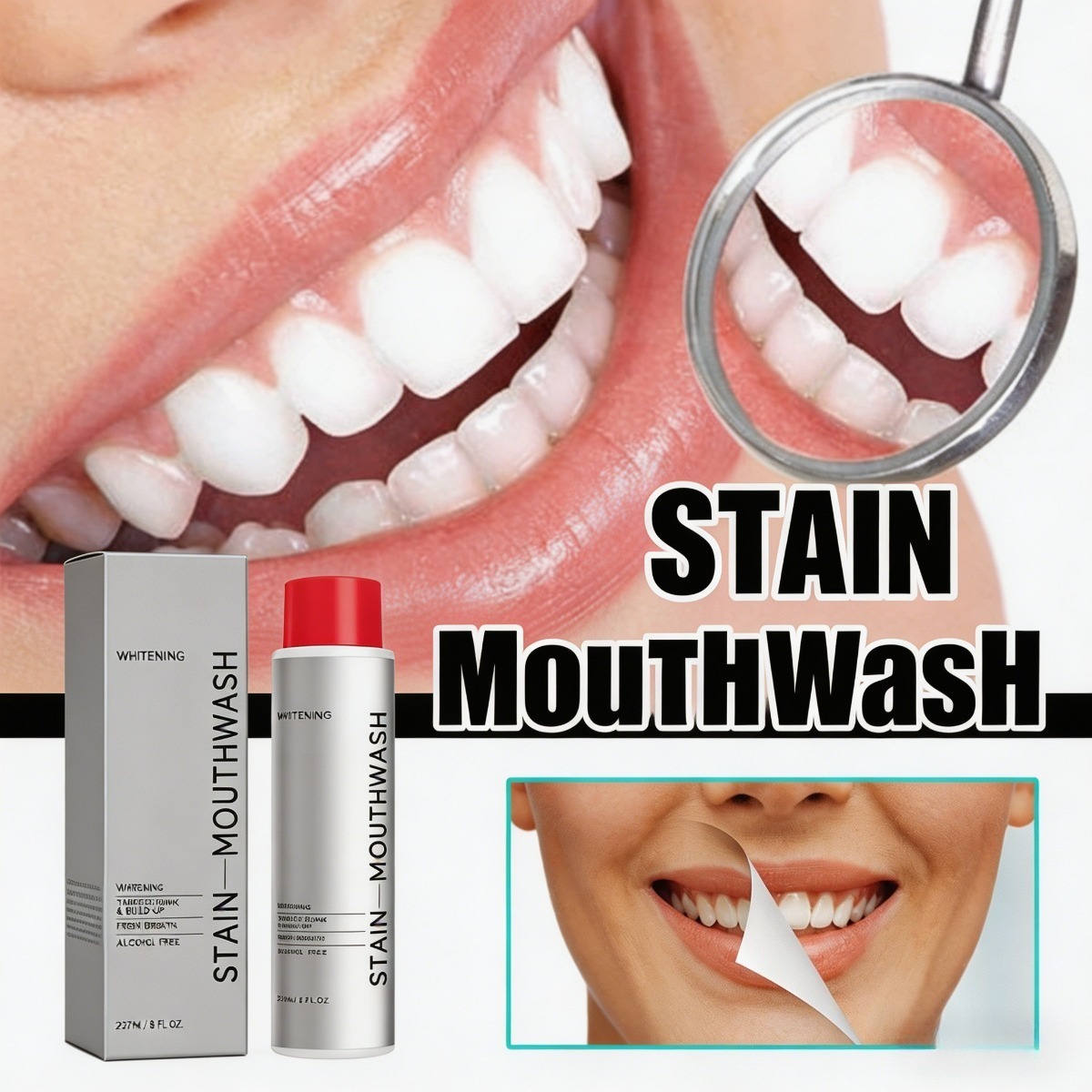Stain Whitening Mouthwash Gunk - огляд і ціна Teeth Whitening Promotion