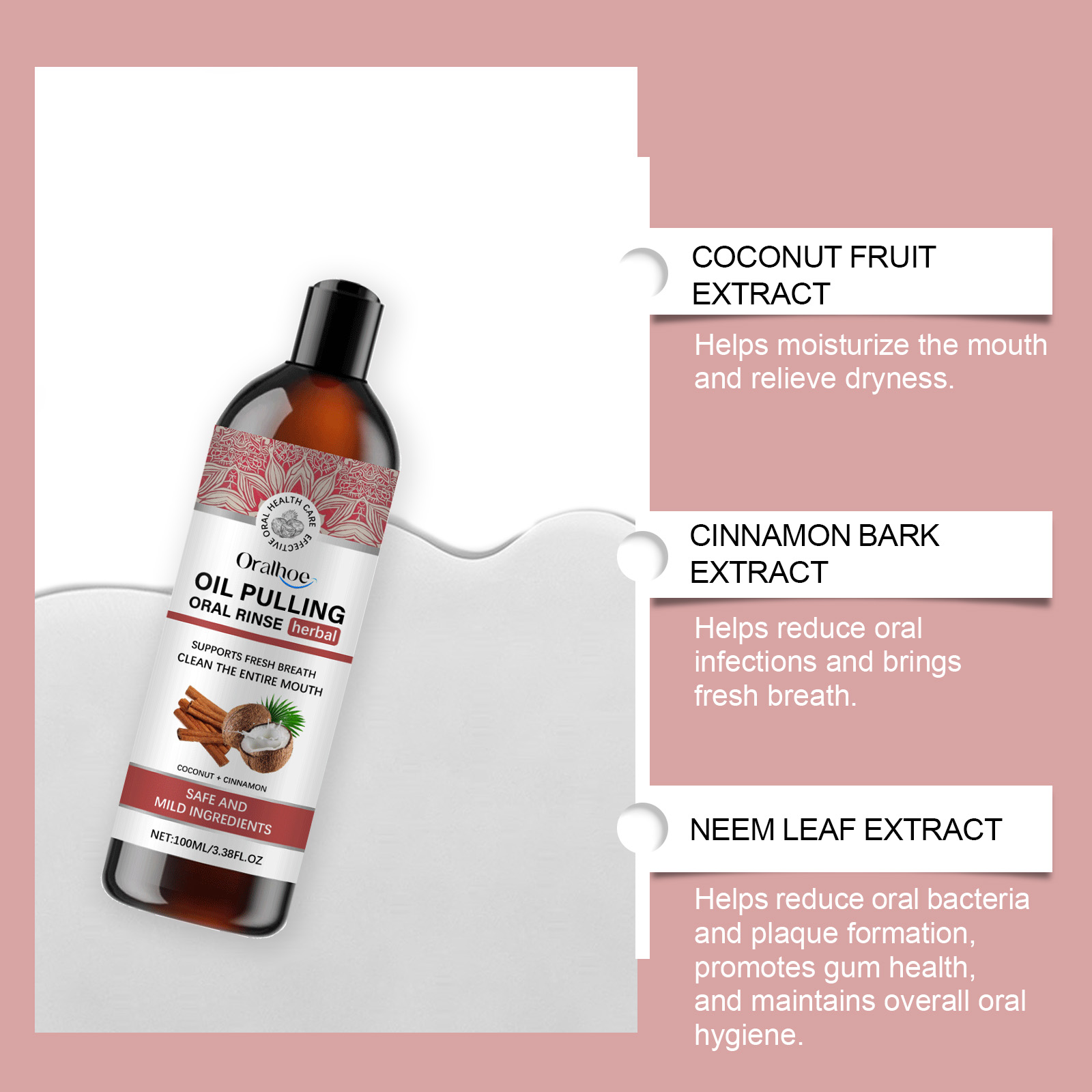 Coconut Pulling Oil Mouthwash  - огляд і ціна Teeth Whitening Oil Pulling