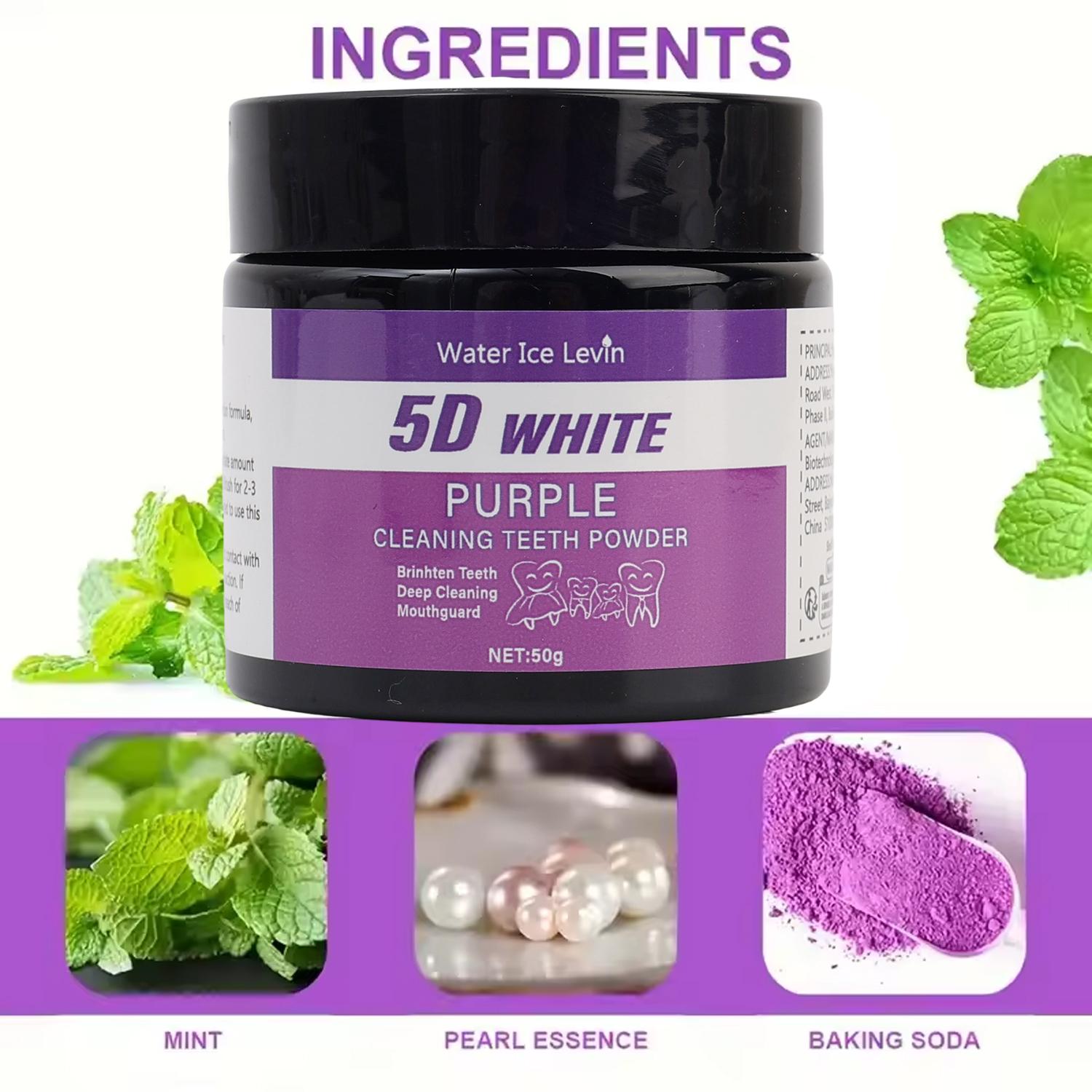 50g/box Purple Teeth Whitening - огляд і ціна Teeth Whitening Oil Pulling