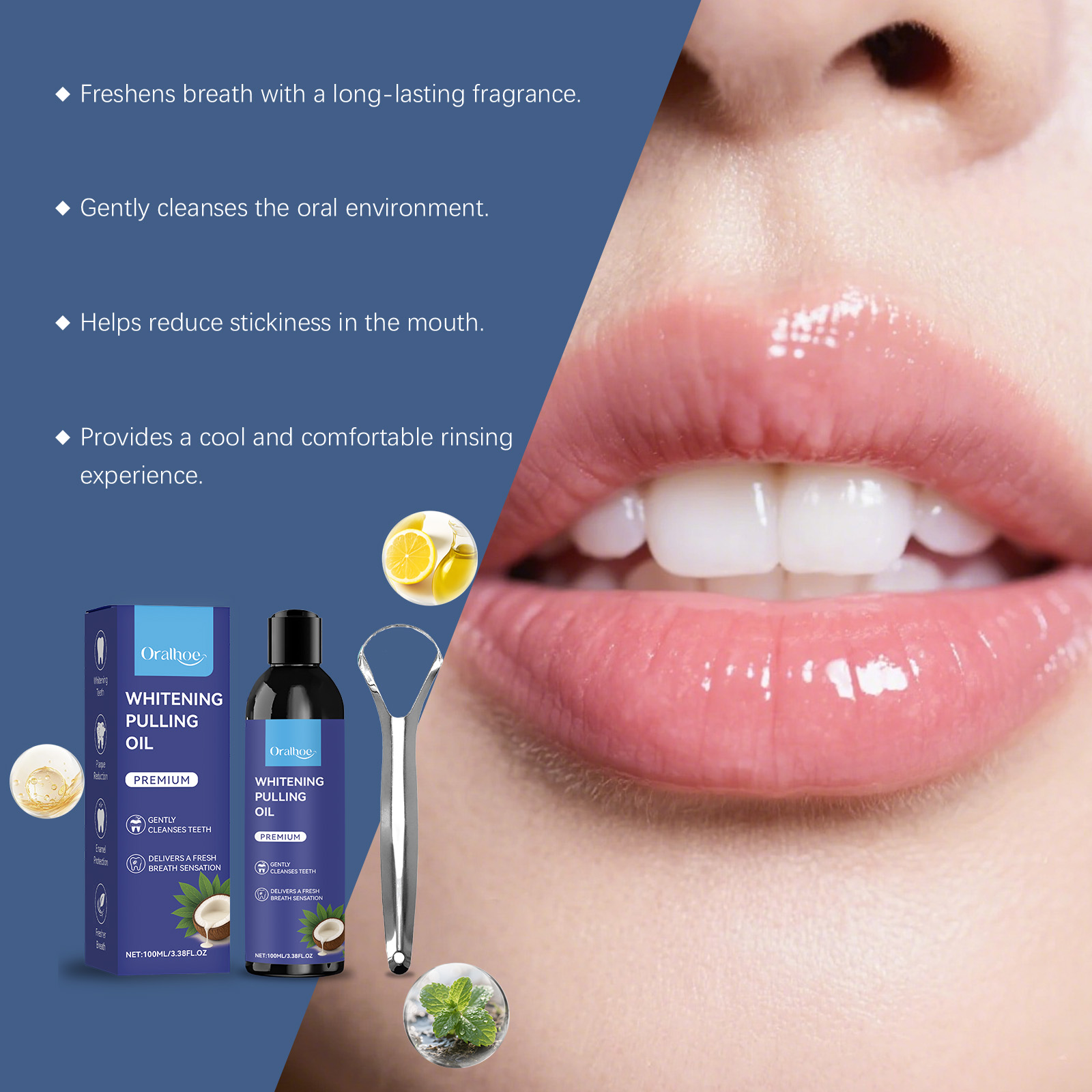 Coconut Oil Pulling Mouthwash  - огляд і ціна Teeth Whitening Oil Pulling