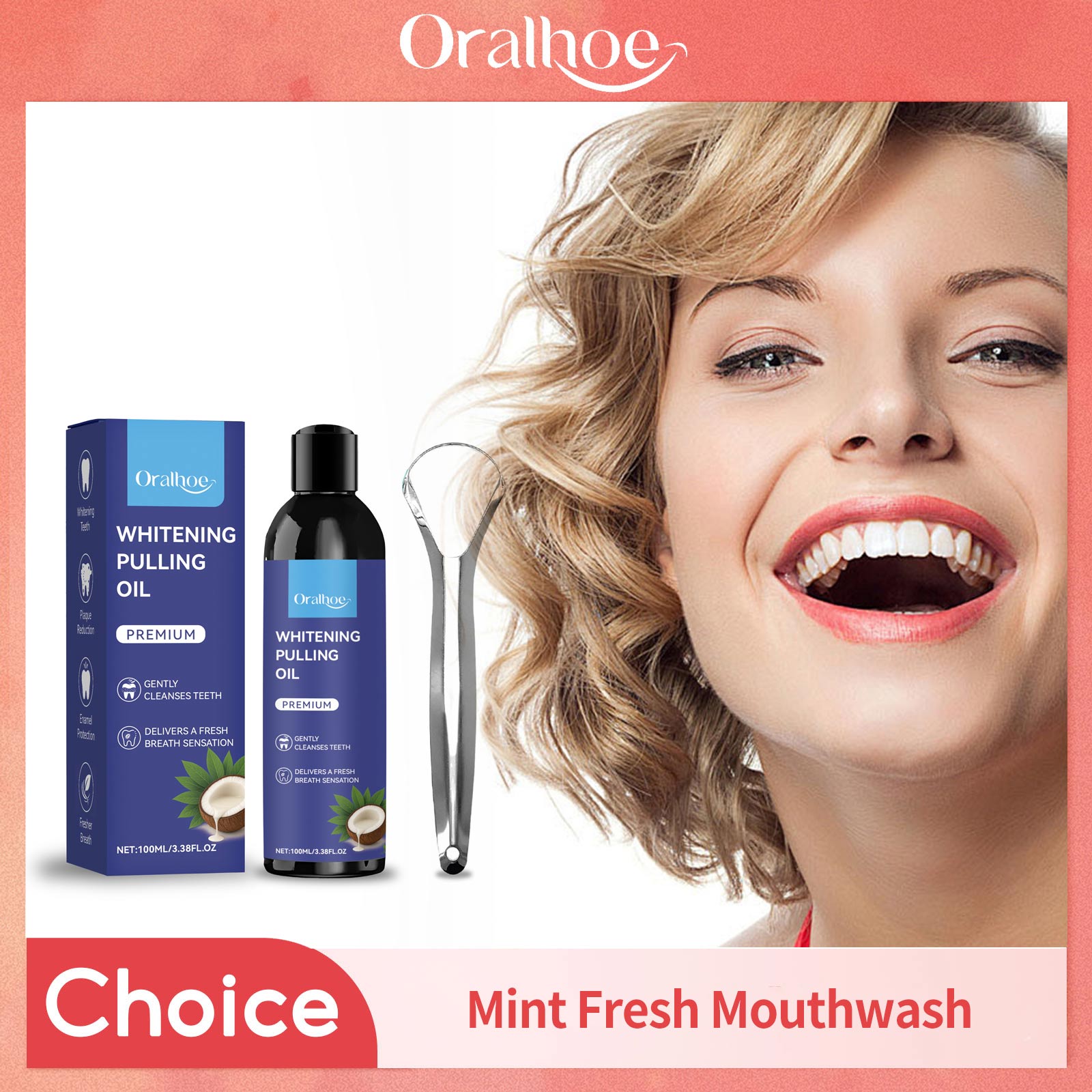 Coconut Pulling Oil With Tongu - огляд і ціна Teeth Whitening Oil Pulling