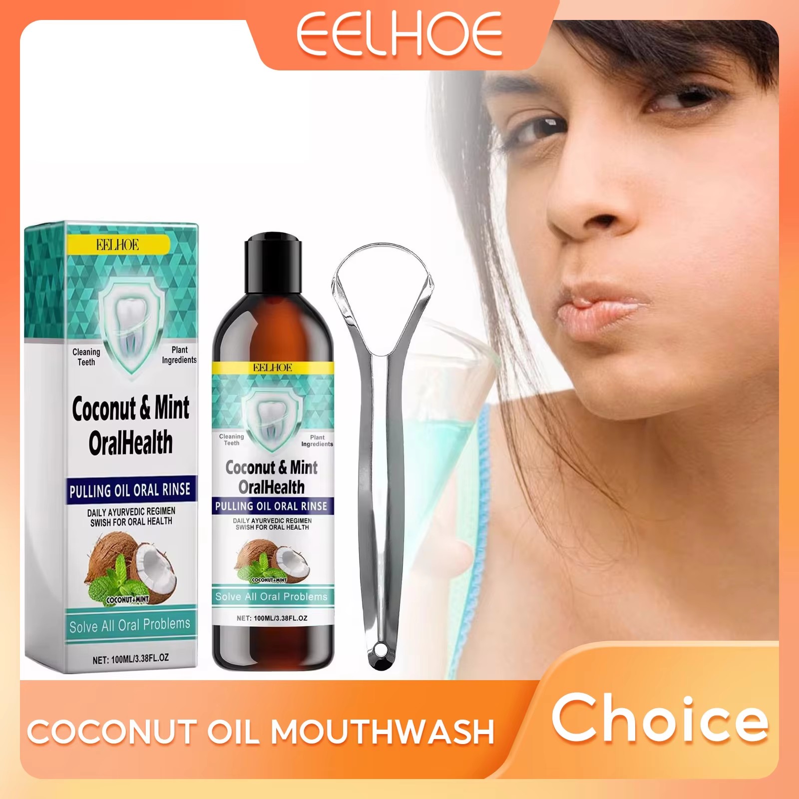 EELHOE Mint Coconut Oil Pullin - огляд і ціна Teeth Whitening Oil Pulling