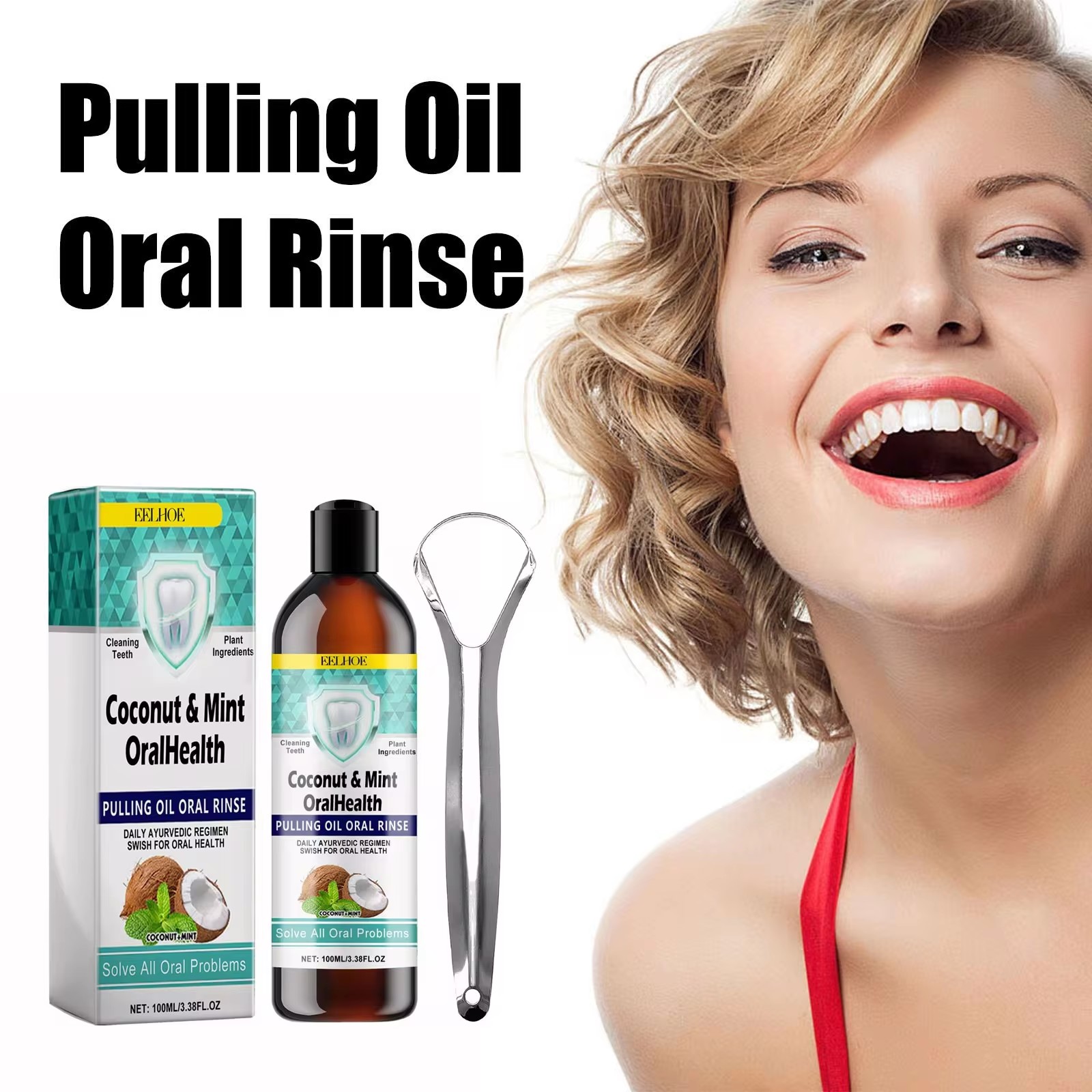 EELHOE Mint Coconut Oil Pullin - огляд і ціна Teeth Whitening Oil Pulling